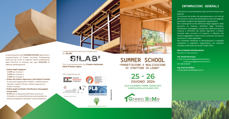 III edition Summer School “Design and Construction of Wooden Structures” – 25 e 26 June